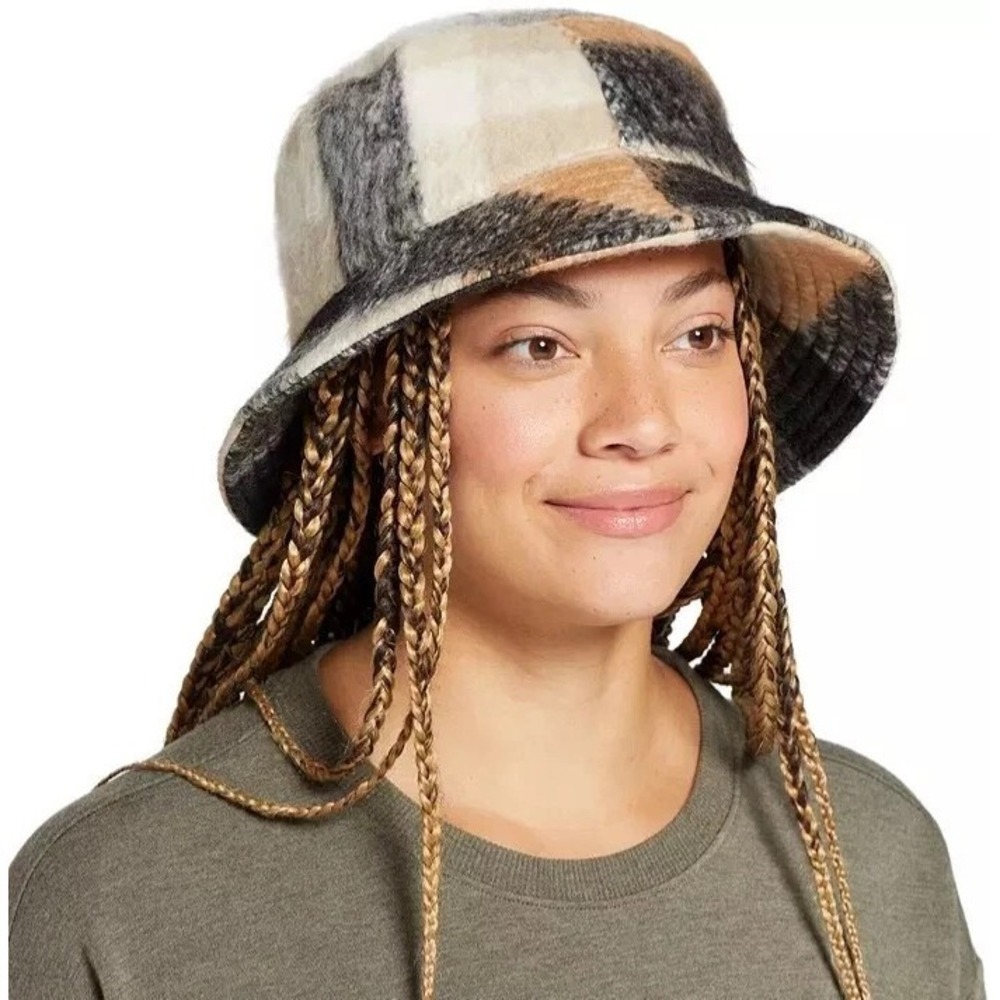 NWT Alpine Design‎ Women's Brushed Bucket Hat Autumn Plaid 16919